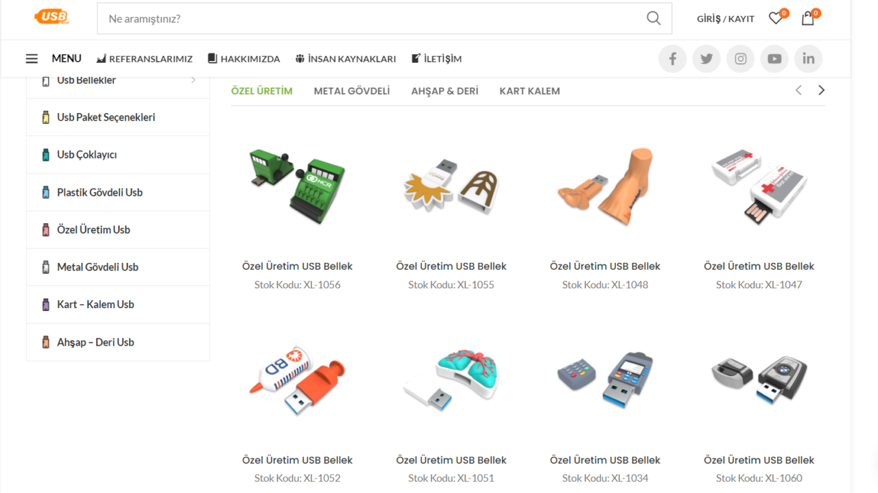 E-Ticaret: USB Marketi | Tasarım ve Entegrasyon